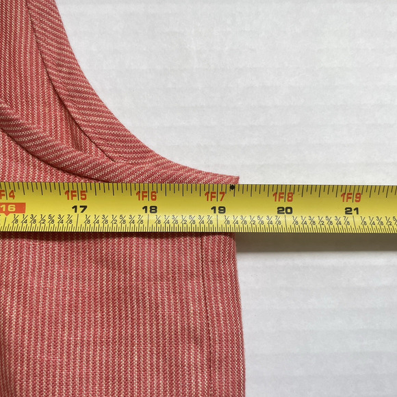 Vtg Orange Red 100% Linen Tank Top M Minimalist Cottagecore Summer Staple USA - Picture 4 of 5